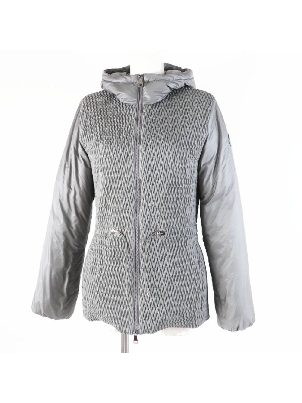Moncler Cestrede Micro Diamond Quilted Down Coat Gray 00